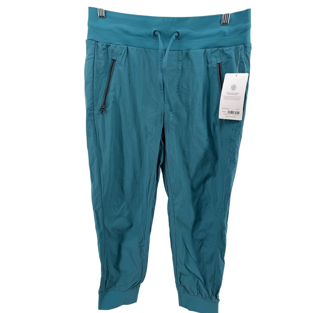 NEW‎ Athleta Trekkie North Crop Jogger Pants Teal Women's Size 8T